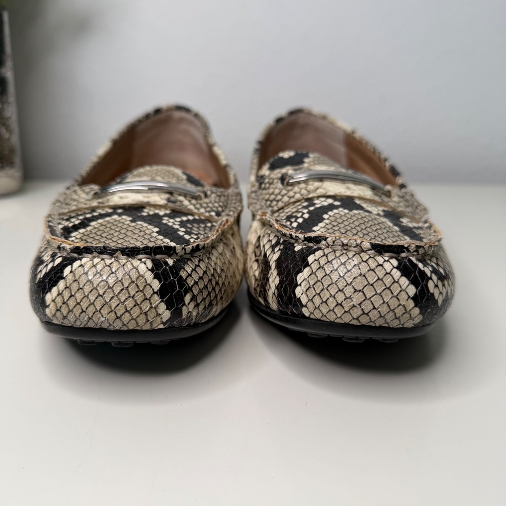 Vionic Ashby Loafers Grey Snakeskin Embossed Leather Driving Moccasins Size 9 - Picture 5 of 9
